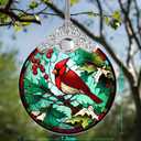 Stained Glass Christmas Ornament, Jocidea Christmas Decorations, Cardinal Christmas Tree Ornament, Holiday Decor and Xmas Gifts Ideas