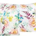 MANSPHIL Pink Blue Floral Silk Pillowcase King, Reversible Satin Pillow Cases for Hair and Skin Envelope Closure, 22 Momme 6A Grade 100% Silk, 20"x36"
