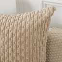 Kevin Textile Throw Pillow Covers Soft Corduroy Decorative Set of 2 Boho Striped Pillow Covers Pillowcases Farmhouse Home Decor for Couch Bed Sofa Living Room 22x22 Inch Beige