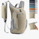 10L Small Hiking Backpack Travel Daypack Lightweight Packable Back Pack for Women Men(Beige)