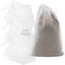 IMPRESA Non-Woven French Press Filter Bags 200-Pack - Versatile Tea Strainers for Loose Tea & Mason Jar Brewing - Disposable Coffee Bags for French Press - Cold Brew Filters with Drawstring Seal