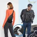 JASGOOD Sling Bag for Men Women, Crossbody Bag Faux Leather Fanny Pack Waterproof Chest Bag Backpack for Travel,Hiking