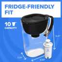 Brita Large Water Filter Pitcher for Tap and Drinking Water with SmartLight Change Indicator, Includes 1 Standard Filter, BPA-Free, Lasts 2 Months, 10-Cup Capacity, Stretch Limo Black