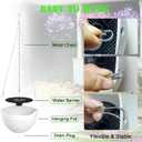 Hanging Planters, Set of 9 White Hanging Pots, 8" Hanging Flower Pots, Plant Pots with Drainage Plugs, Water Barrier and Chains, Come with Free Mini Garden Tools Set