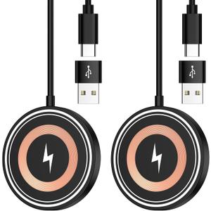 Samsung S26 Ultra Wireless Charger Fast Charging Pad Magnetic Charger for Samsung Galaxy S26 Plus/S25 Ultra/S24/S23/S22/2Pack 15W Fast Magsafe Charger Pad with USB A Adapter for iPhone 17 Pro/16/15/14