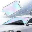 VKQTS 2026 Upgraded 63"x46" Windshield Cover for Ice and Snow, All-Season Windshield Snow Cover for Freeze/Frost/Sun Protection, Car Windshields Covers Fit for Most Trucks/SUVs