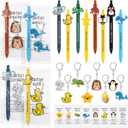 Landical 16 Sets Employee Appreciation Gifts Bulk,Back to School Gifts Positive Pens with Inspirational Keychain and Pun Cards Thank You Gift for Coworker Office Staff Team Student (Smart Animal)