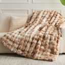 NEWCOSPLAY Faux Fur Throw Blanket Tie Dye Luxury Fluffy Thick Warm Bubble Blanket for Couch Sofa Bed 1000GSM (Tie Dye Bubble Thick, Throw(50"x60"))