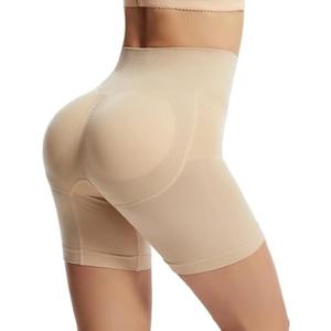 N.thr Padded Underwear for Women Butt Lifter Seamless Booty Pads Butt Enhancer Panties Lace Shapewear Boyshorts, M