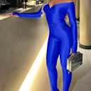 acelyn 2 Piece Outfits for Women Sexy Off Shoulder Tops Bodycon Flared Pant Sets Club Outfits Tracksuit (Blue, XL)