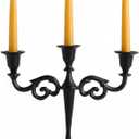 Rely+ 3 Arm Candelabra - 10 Inch Tall Matte Black Tapered Candle Holder - Elegant Candle Stands and Candlesticks Holders for Home Decor - Fits 3/4-Inch-Thick Candles, Black Matte, 3 Arm