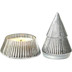 Vanilla Scented Candle Mercury Glass Tree Soy Wax Aromatherapy Candle for Holiday Spring Home Table Centerpiece Gift for Women 8oz Silver