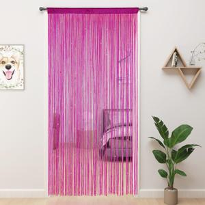 YIIBAII Beaded Curtain Beaded Curtains for Doorways Crystals Suitable for Interior Decoration and Partitions Hippy Closet Curtains (Plum Purple, 39"x79")