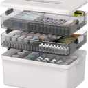 Citylife 3-Layer Medicine Storage Box, Medication Storage Box with Handle, Household Medical Organiser Portable Emergency First Aid Container for Home Cabinet Office Travel Car School