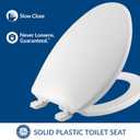 Mayfair Caswell Modern Slow Close Toilet Seat, Durable Plastic, Elongated, White