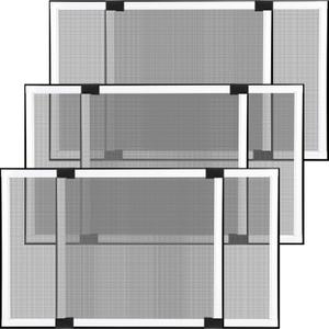 Sasylvia 3 Pcs Expandable Window Screens 21.7 H" x 28-52 W" Large Adjustable Window Screens with Aluminum Frame White Replacement Screen for House Windows Horizontal Slide Pre Framed Window