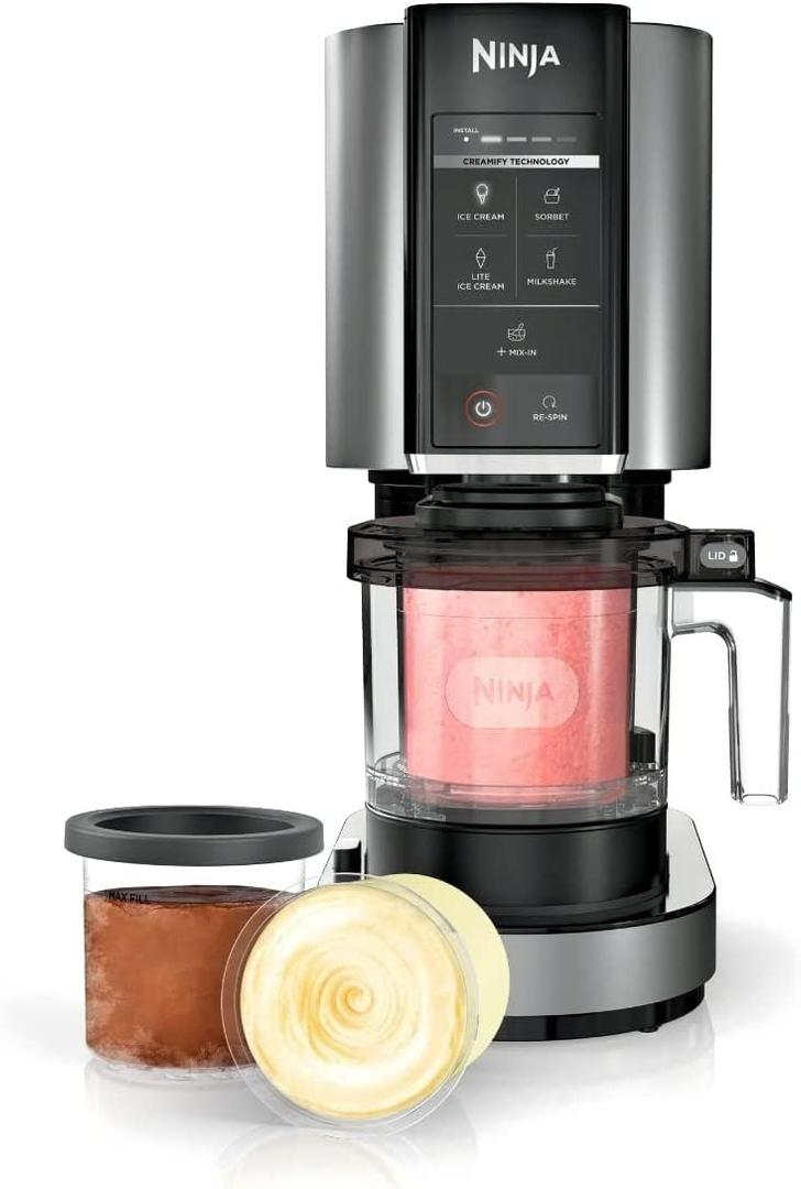Ninja NC300 CREAMi Ice Cream Maker with (2) Pint Containers & Lids, Silver 