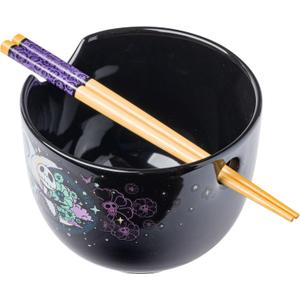 Silver Buffalo Disney Nightmare Before Christmas Jack Skellington Ceramic Ramen Noodle Rice Bowl with Chopsticks, Microwave Safe, 20 Ounces Silver Buffalo Disney Nightmare Before Christmas Jack Skellington Ceramic Ramen Noodle Rice Bowl with Chopsticks, Microwave Safe, 20 Ounces