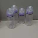 Lansinoh AntiColic Baby Bottles, BPAFree Plastic, 11 Ounces, 4 Count, Fast Flow Nipples (Size F), Breastfeeding Bottle with NaturalWave Design