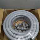 1 Inch 50 FT Liquid-Tight Conduit and Connector Kit Non Metallic Flexible Conduit Electrical Kit - 5 Straight and 3 Angle Fittings Included for Electrical Wiring