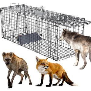 Large 59 Inch Coyote Trap,Humane Live Animals Trap 2-Doors,Catch and Release Coyotes,Dogs,Foxes and Other Animals