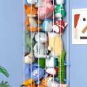 Stuffed Animal Storage Toy Organizer(Patented) - Corner Stuffed Animal Holder Length Adjustable - Stuffed Animal Wall Storage for Nursery Playroom Bedroom Kids Room Decor(White) (Standard) (12.6"D x 12.6"W x 1.77"H)