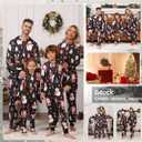 Matching Christmas Onesie Pajamas for Family/Couples, Cute Printed One-piece Pjs, Xmas Holiday Adult Hooded Sleepwear (Blue)