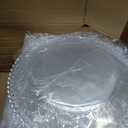 FXKS 24 PCS Clear Round Charger Plates with Beaded Rim, 13 Inch Plastic Acrylic Plate, Plastic Round Beaded Dinner Decorative Service Plates for Wedding Party Event, Home Kitchen Tabletop(Pink)