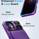 BXYJY for iPhone 16 Wallet Case with Camera Cover, Built-in Card Holder (4-5 Cards), RFID Blocking, Military Grade Protection, Heavy Duty Women Men Protective Phone Case for iPhone 16, Dark Purple