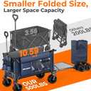 Collapsible Wagon with Tailgate, 58" Expandable 300L All-Terrain
