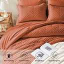 Zzlpp King Comforter Set 7 Pieces, Burnt Orange Tufted Bed in a Bag with Comforter, Pillow Shams, Pillowcases, Flat Sheet, Fitted Sheet
