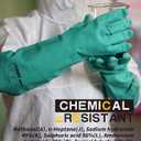 LANON Nitrile Chemical Resistant Gloves, Reusable Heavy Duty Safety Work Gloves, Acid, Alkali and Oil Protection, 18" Length, Non-Slip, Large