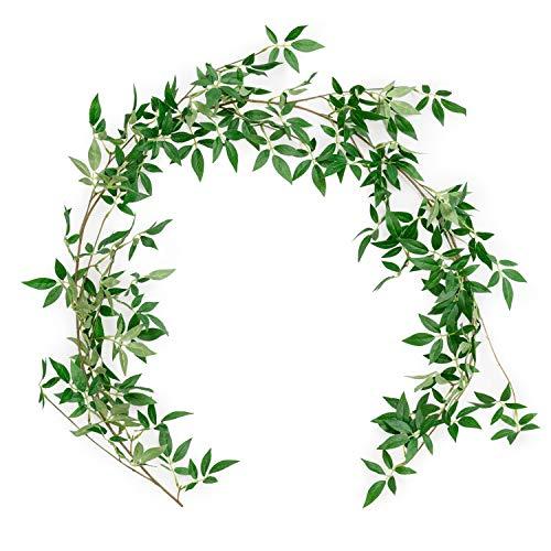 Ling's moment 6ft Rosa Banksiae Artificial Garland, Silk Laurel Leaf Vine for Wedding Arch, Table Centerpiece & Event Decor, Faux Greenery Filler for Elegant Arrangements