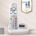 Panasonic Cordless Phone, Easy to Use with Large Display and Big Buttons, Flashing Favorites Key, Built in Flashlight, Call Block, Volume Boost, Talking Caller ID, 1 Cordless Handset - KX-TGU430W
