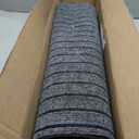 Stripe Runner Rug 2 x 6 ft Indoor Outdoor, Gray Non Slip Rubber Backing, Waterproof Low Profile Area Runner for Hallway, Entryway, Kitchen, Patio, Garage, Stairs & Laundry