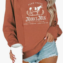Women Nursing Sweatshirts for Breastfeeding Zip Nursing Friendly Maternity Sweater Mama's Daily Farm Fresh Milk Pullover Tops M