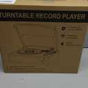 Vinyl Record Player with Speakers Vintage Turntable Vinyl's Records Belt-Driven Turntables Support 3-Speed Wireless Playback Headphone AUX RCA Line LP Vinyl Players for Sound Enjoyment Retro Wood Cyan