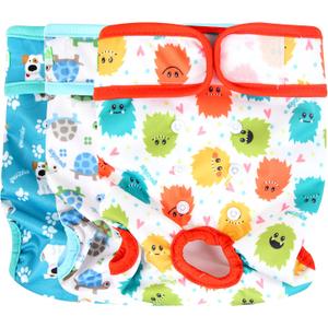 Wegreeco Luxury Washable Reusable Dog Diapers (Stylish Pattern) - Durable Female Dog Diapers, Doggie Diapers, 3 Pack (Inspiring, Large)