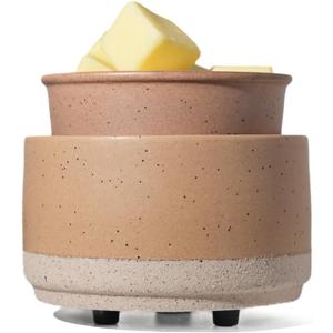 Ceramic Electric Wax Melt Warmer & Cube Oil Melter Cute Small Warmers Aromatherapy for Home Decorative Burner Melts Scented Candle Tart Scent Warm Fragrance, Brown