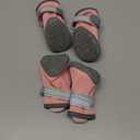 QUMY Dog Shoes for Small Dogs, Puppy Dog Boots & Paw Protectors for Winter Snowy Day, Summer Hot Pavement, Waterproof in Rainy Weather, Ourdoor Walking, Indoor Hardfloors Skid-Resistant Sole Pink 3