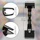 Honeydak Black 50 Pcs Sign Holder Clips Bulk for Grocery Retail Display Plastic Shelf Price Sign Clamps Double Sided Swivel Holder with Antislip Padding Rotatable Merchandising Clips for Store