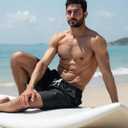 JIHUILAI Mens Swim Trunks Quick Dry Swim Shorts with Mesh Lining Beach Shorts Bathing Suits (Black, XL)