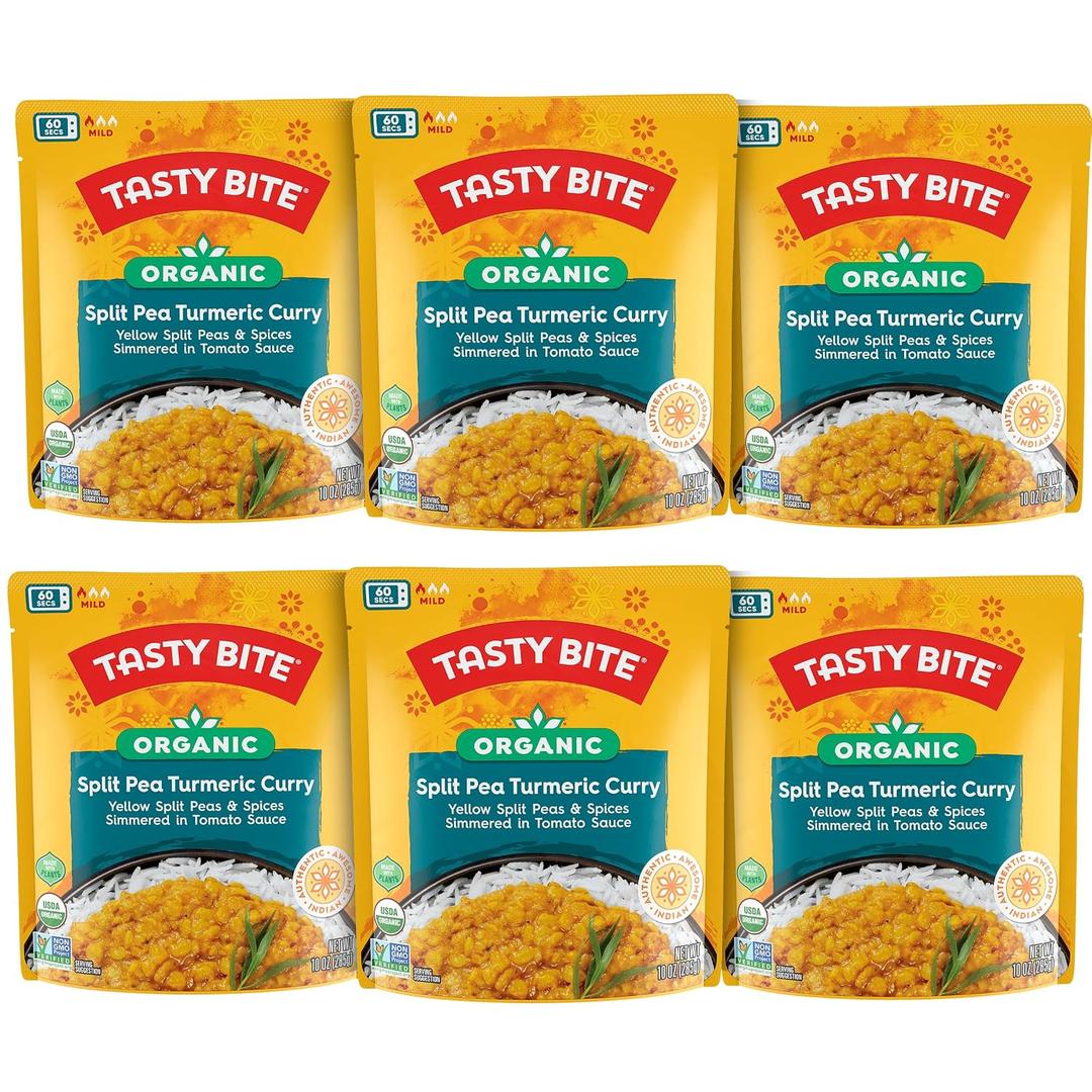 Tasty Bite Organic Jodhpur Lentils, 10 Ounce, Pack of 6, Ready to Eat, Microwavable Entree, Vegan ( 6 Count ) (EXP 04/30/27)