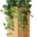 alyptus Fake Hanging Plants with Pot Artificial Decor Set of 2 Indoor Realistic Silk Devil's Ivy Hanging Potted Plants Faux Trailing Plant Pothos Vines for Office Shelf Decoration (Green)