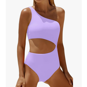 Women's One Piece Swimsuit- One Shoulder Bathing Suit Cutout Tummy Control Swimwear M