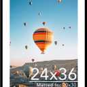 JCJMY 24x36 Picture Frame with 20x30 Mat, Display Photo 20x30 with Mat or 24 x 36 Without Mat, Wall Hanging Large 24 by 36 Poster Frame with Plexiglass, Black