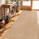 3x6 Kitchen Runner Rug Washable Non Slip: Solid Color Pattern Faux Jute Rug - Thin Easy Clean Indoor Farmhouse - Boho Rugs for Entryway Kitchen Hallway Bedroom Modern Home Decor Mat (Beige,3x6)