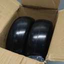 11x4.00-5 Flat Free Lawn Mower Tire and Wheel with Bearing Bore 3/4" or 5/8", 3.4"-4"-4.5"-5" Centered Hub, Smooth Tread Tire for Zero Turn Mowers, 2 Pack