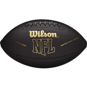 Wilson NFL Super Grip Composite Footballs (Junior size (4th-6th grade; Ages 9-12), Black/Gold)