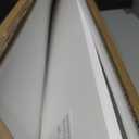 ROCDEER Bamboo Dual Monitor Stand Riser, White Desk Shelf with Storage
